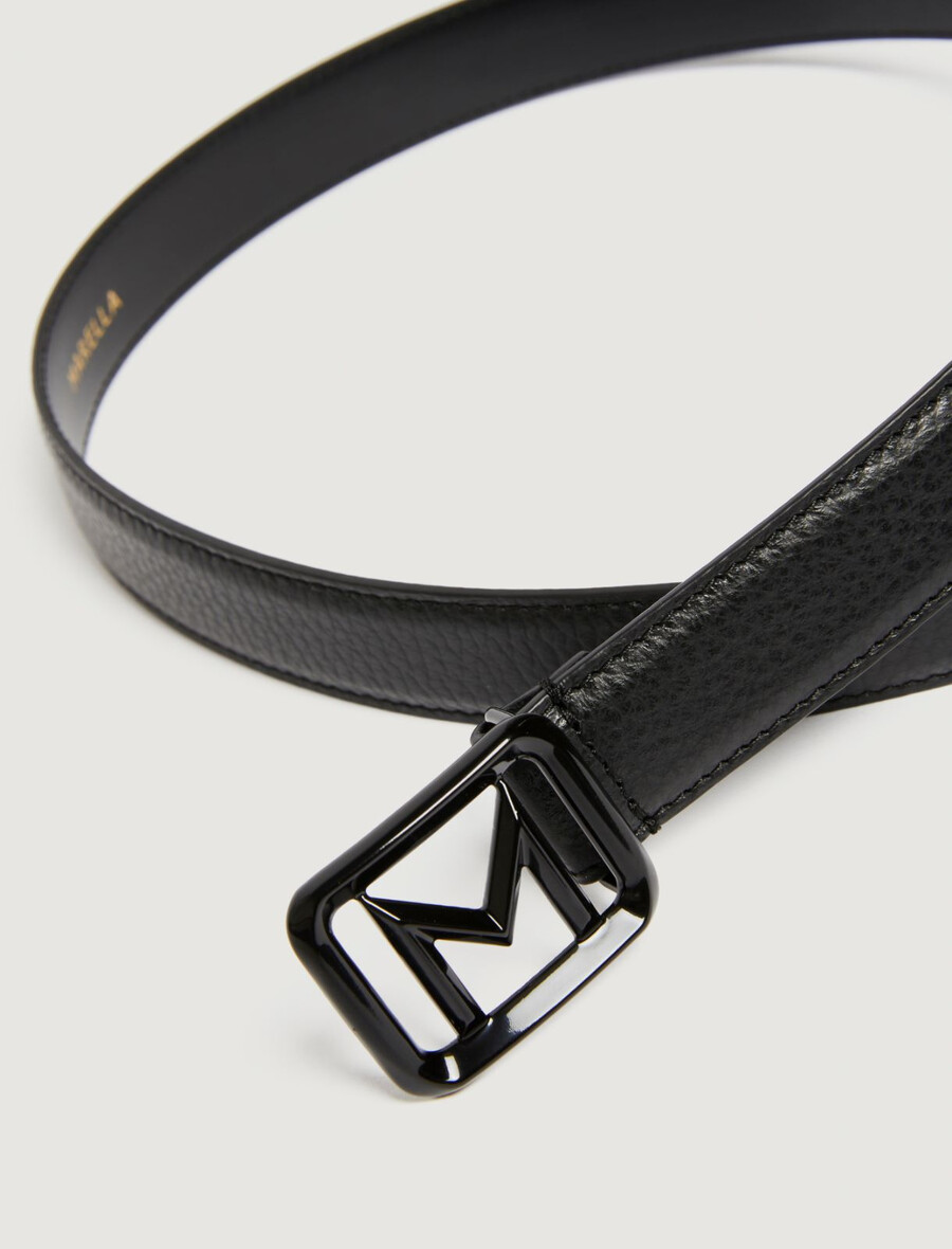 cintura con fibbia dipinta - nera