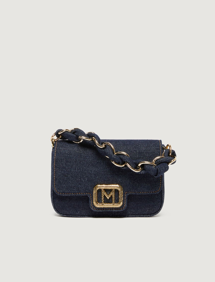 borsa piccola in denim le muse - navy