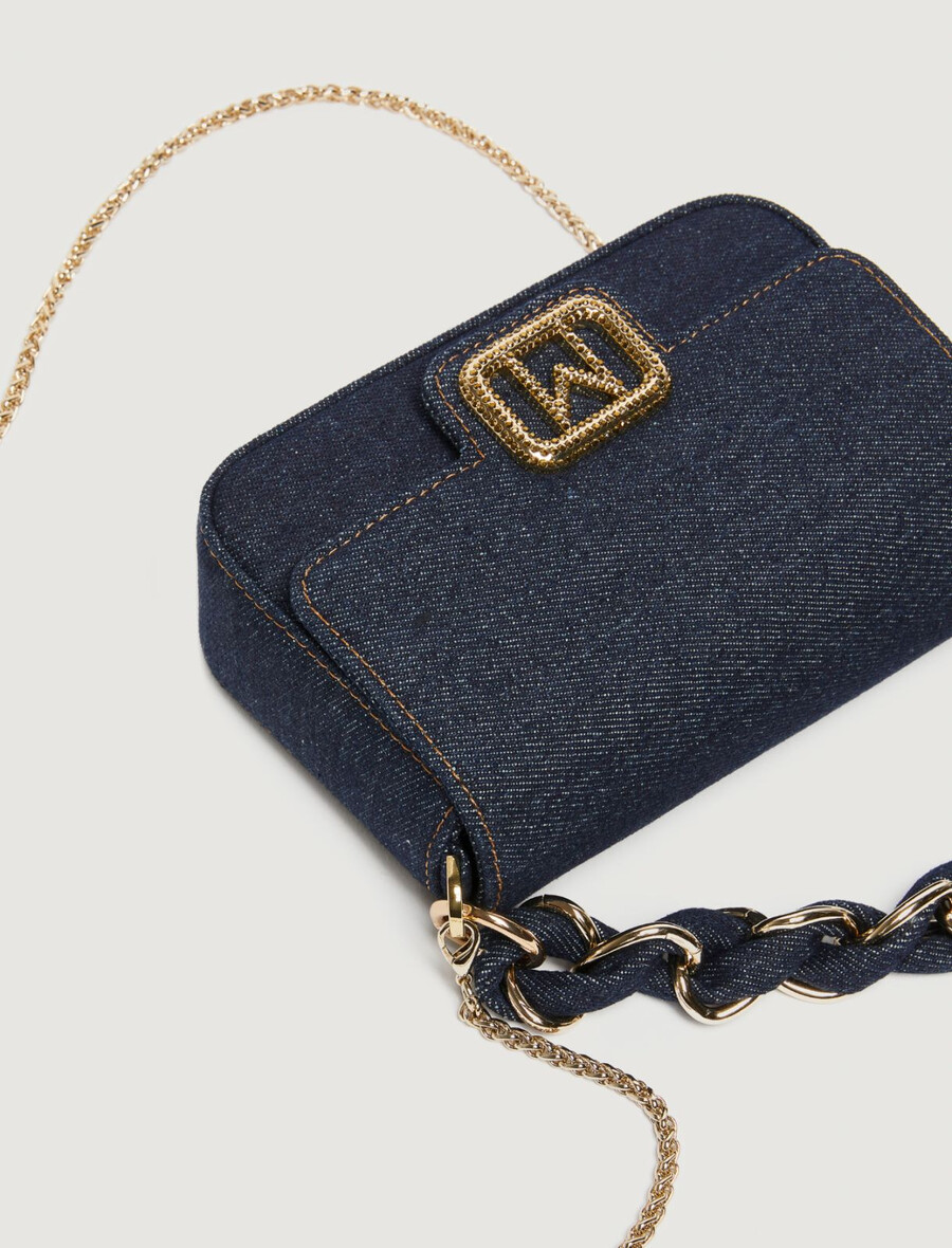 borsa piccola in denim le muse - navy