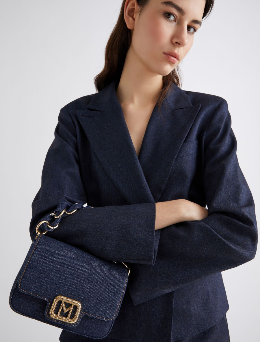 borsa piccola in denim le muse - navy