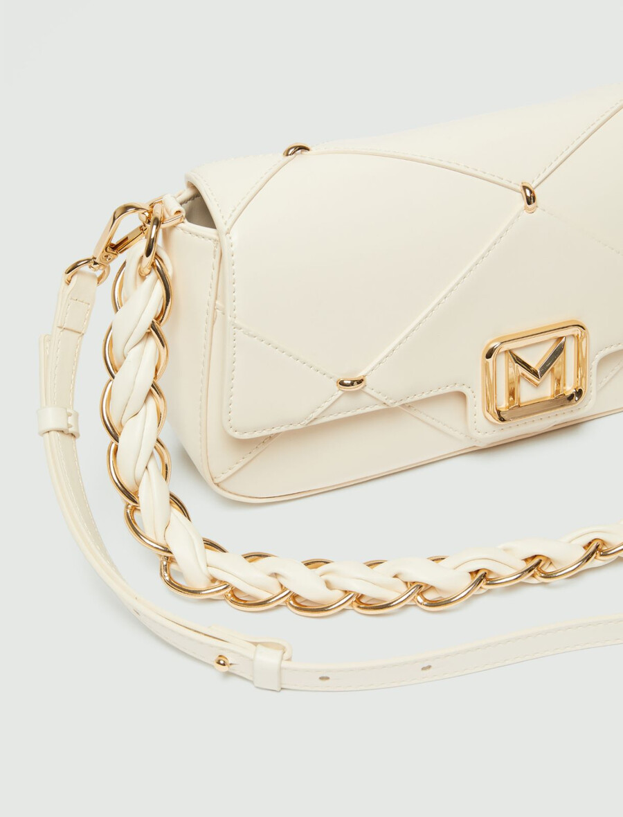 borsa media le muse con motivo a rombi - avorio