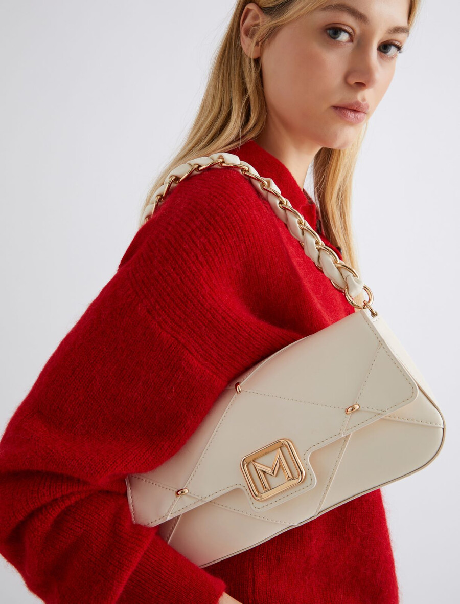 borsa media le muse con motivo a rombi - avorio