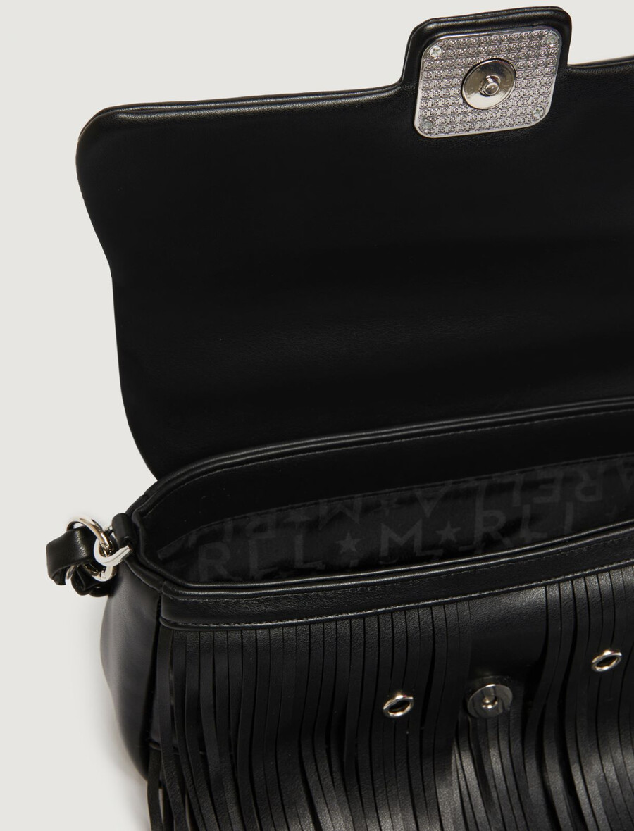 borsa media le muse con frange e occhielli - nera
