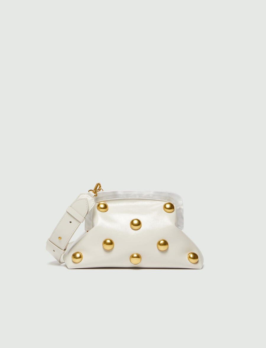 piccola pochette in pelle - ice