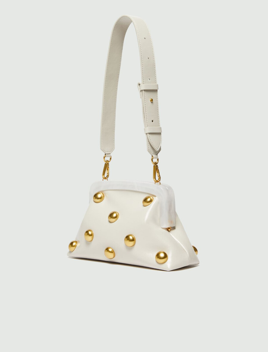 piccola pochette in pelle - ice