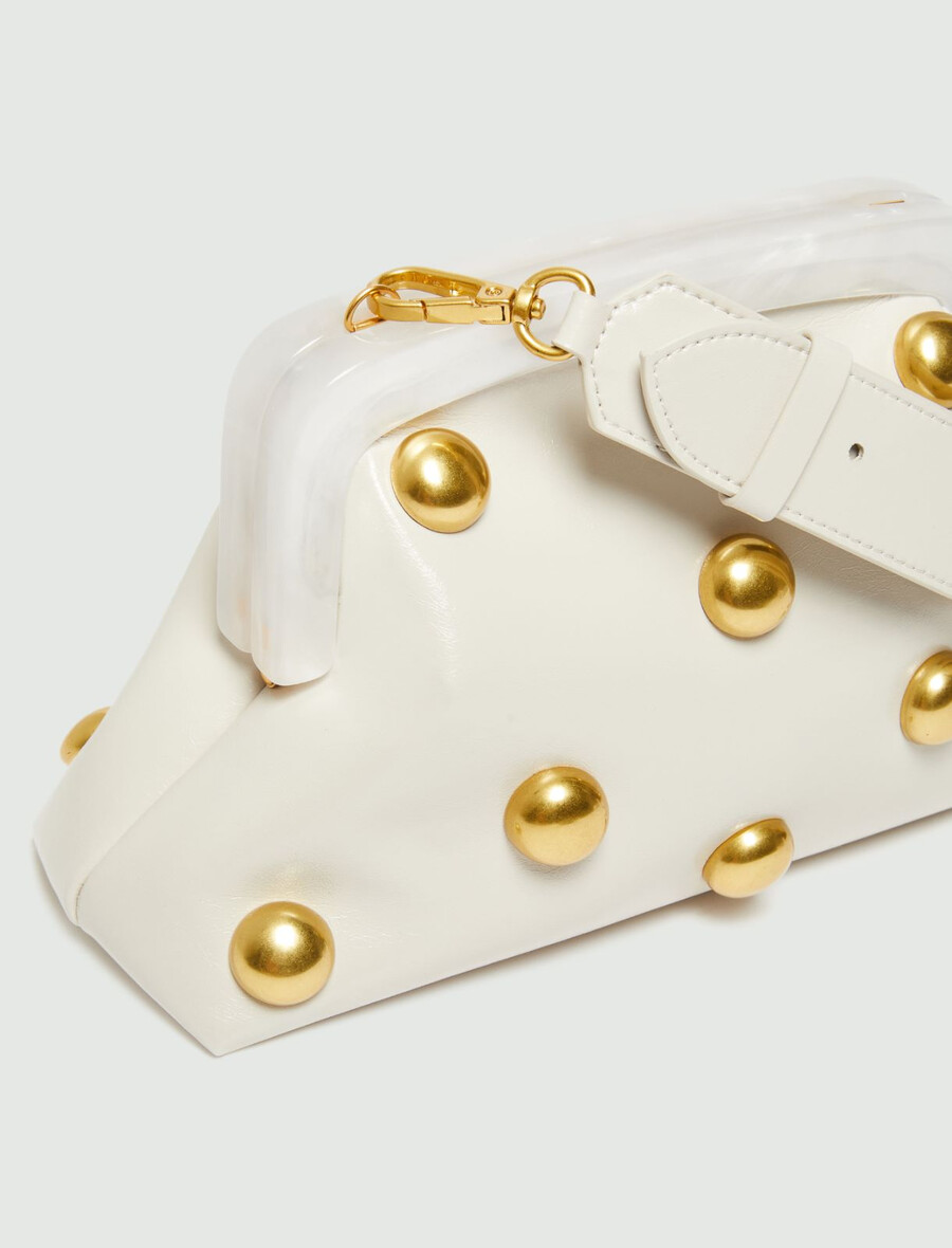 piccola pochette in pelle - ice