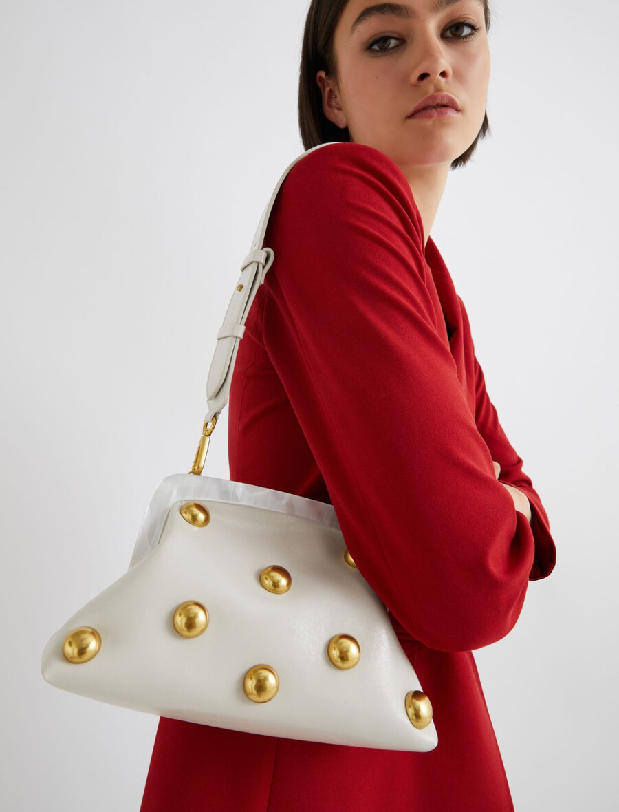 piccola pochette in pelle - ice