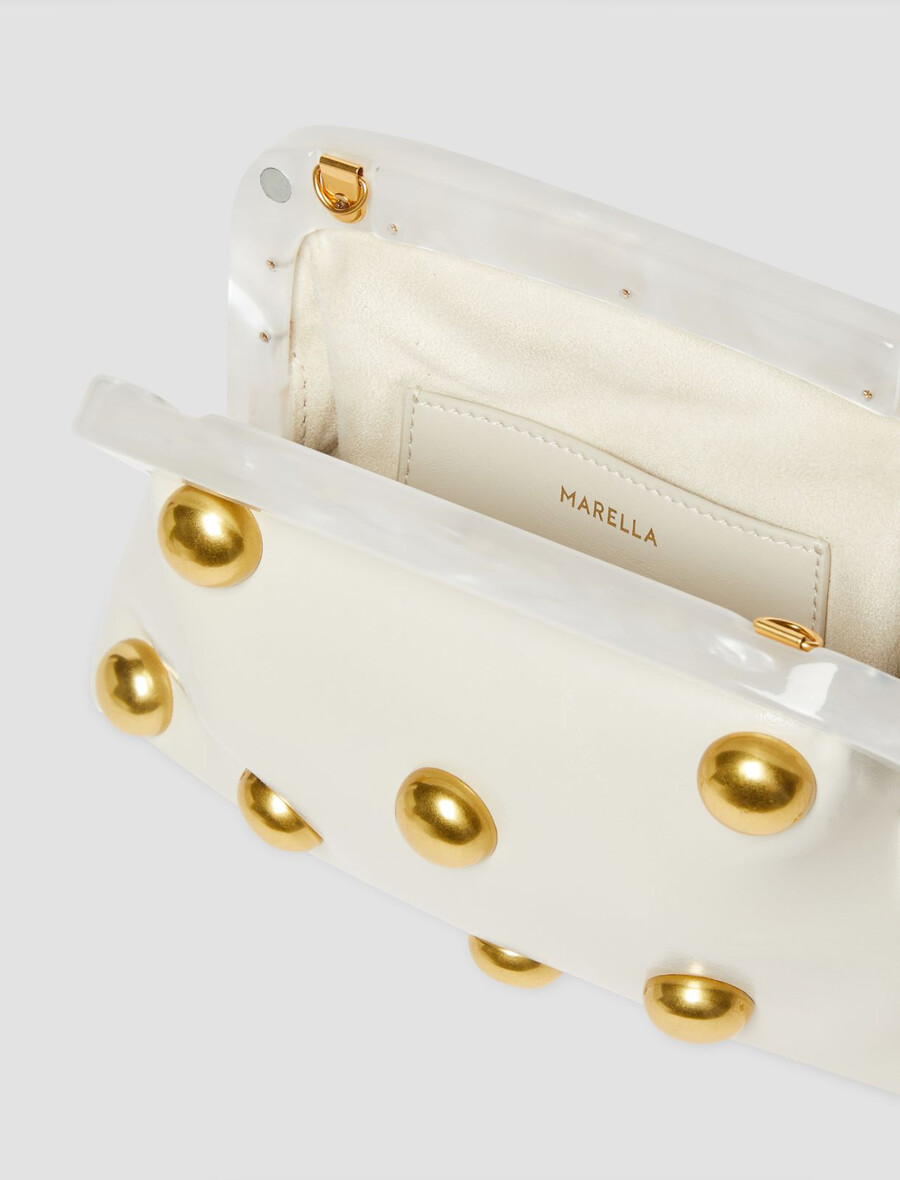 piccola pochette in pelle - ice