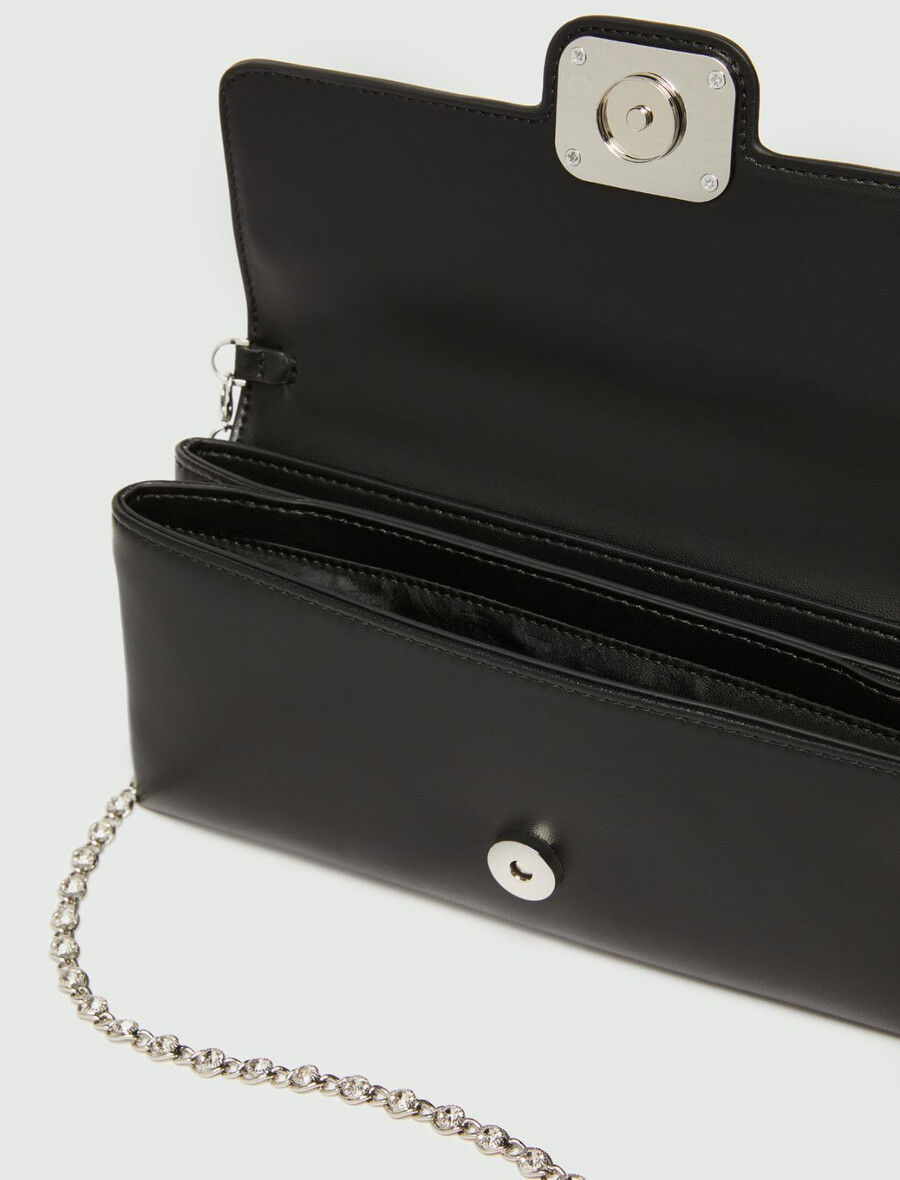 borsa a tracolla in pelle - nera