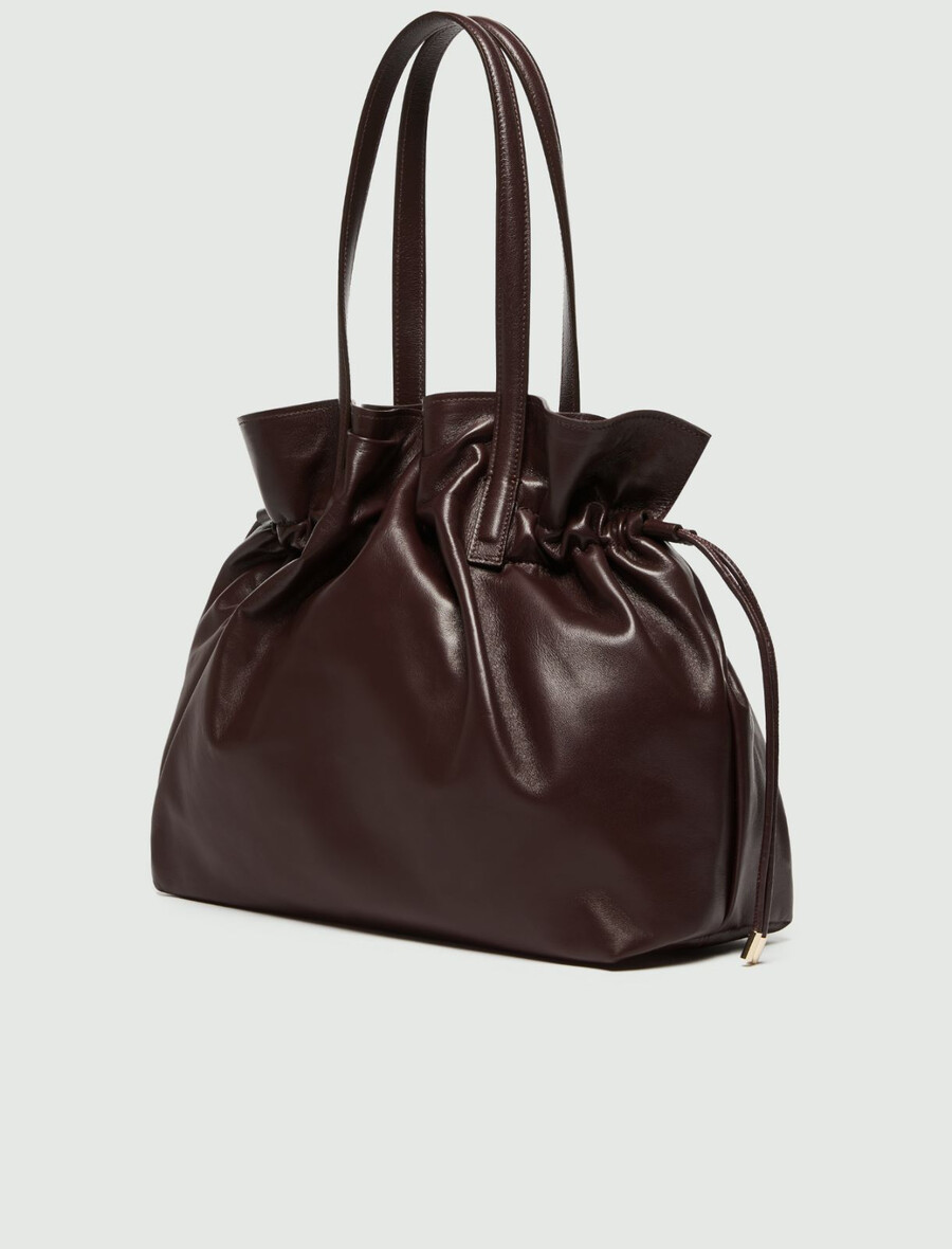 borsa tote in pelle nappa - bordeaux