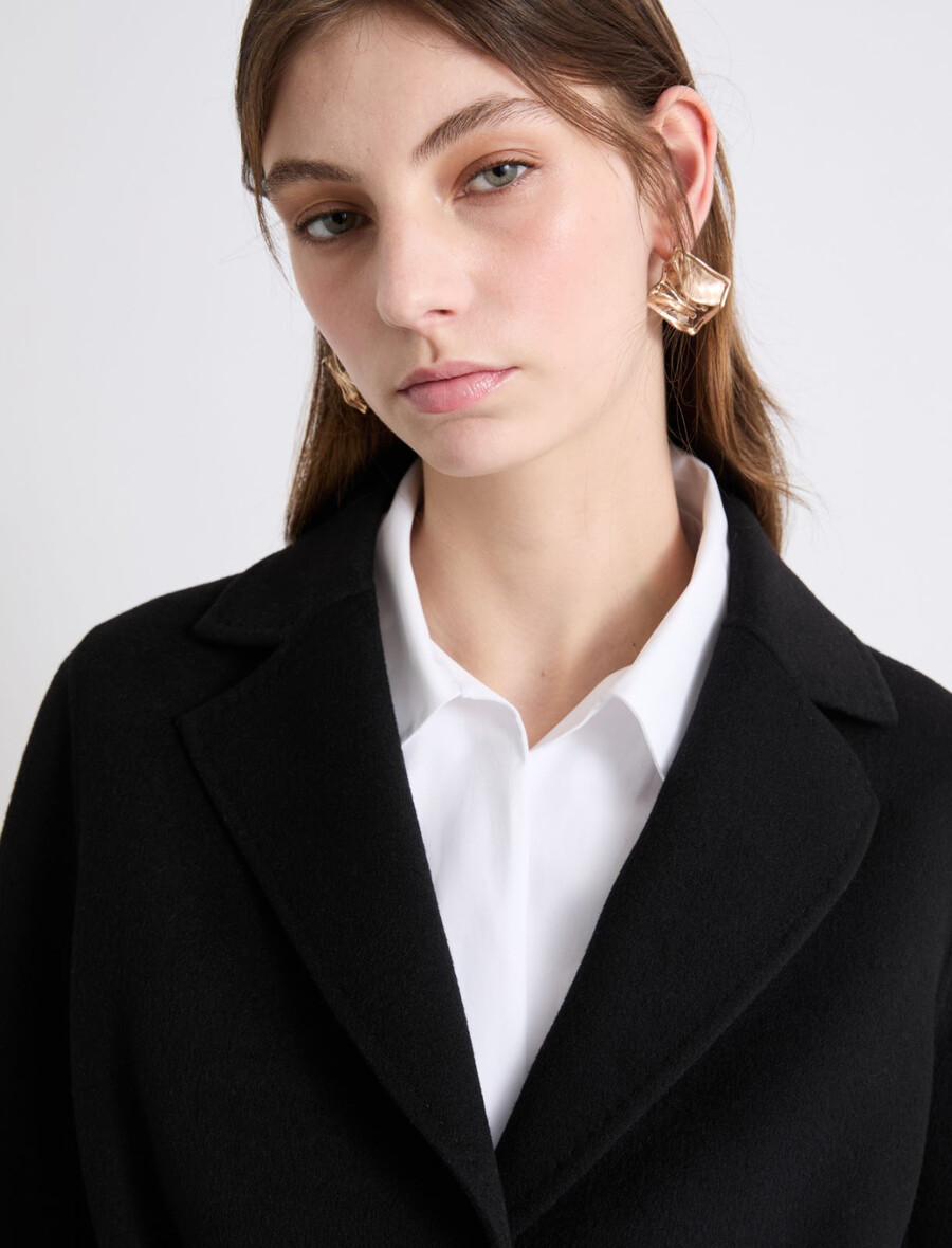 cappotto monopetto in doppio panno - nero