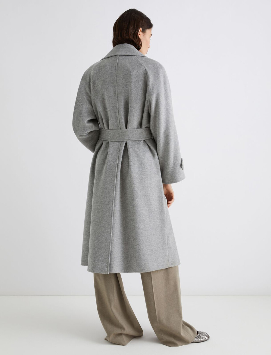 cappotto in panno di lana e cashmere - grigio melange