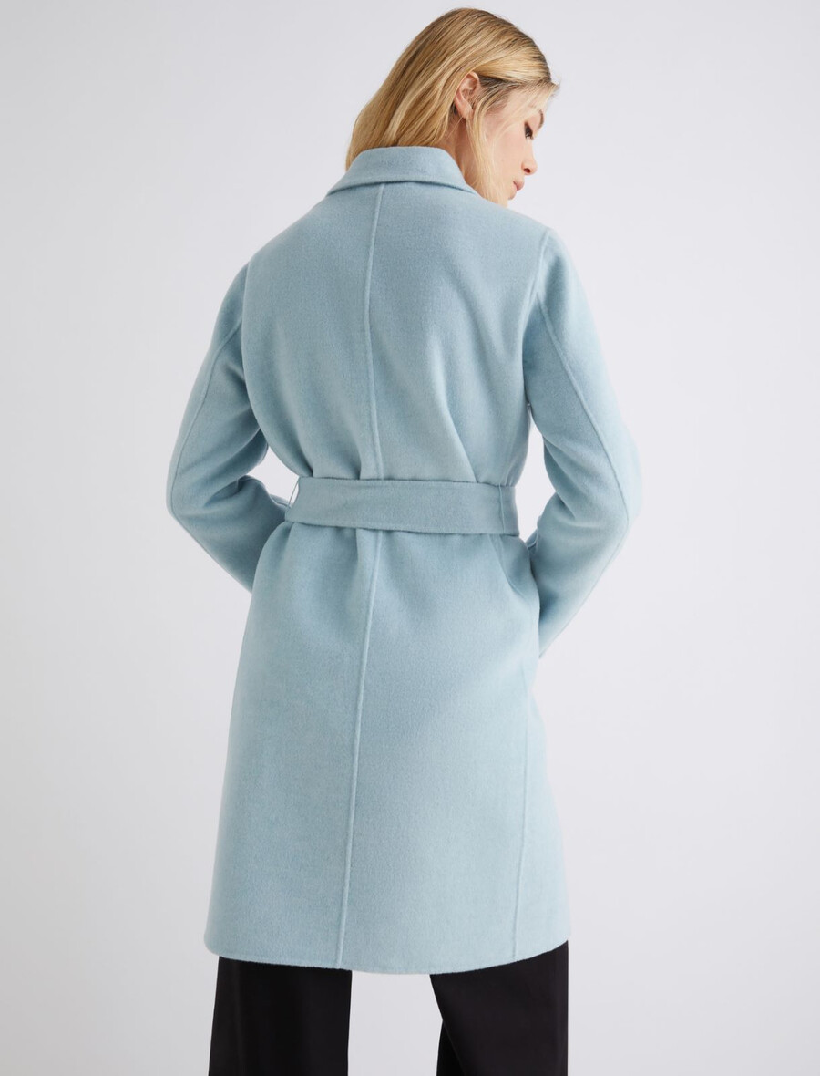 cappotto double face in misto lana - azzurro chiaro