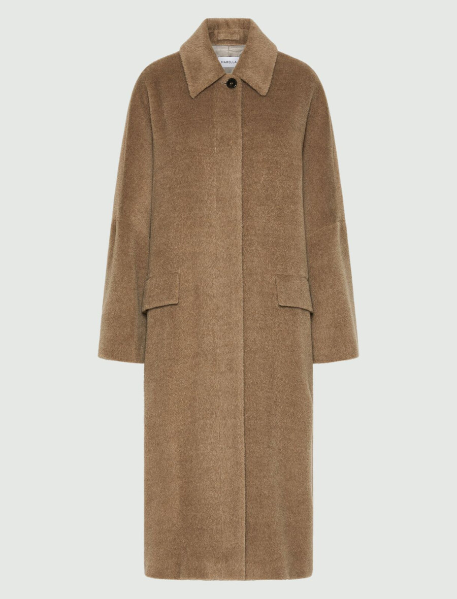 cappotto oversize in alpaca - turtledove