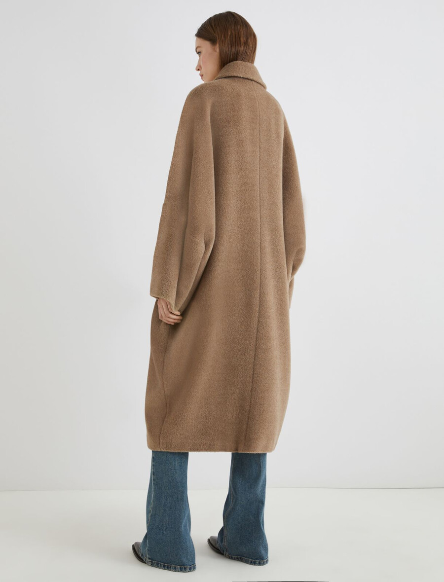 cappotto oversize in alpaca - turtledove