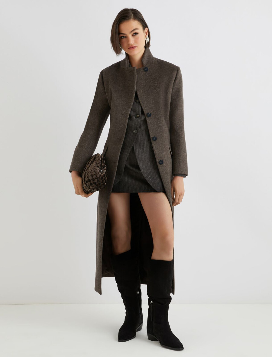 cappotto monopetto - marrone