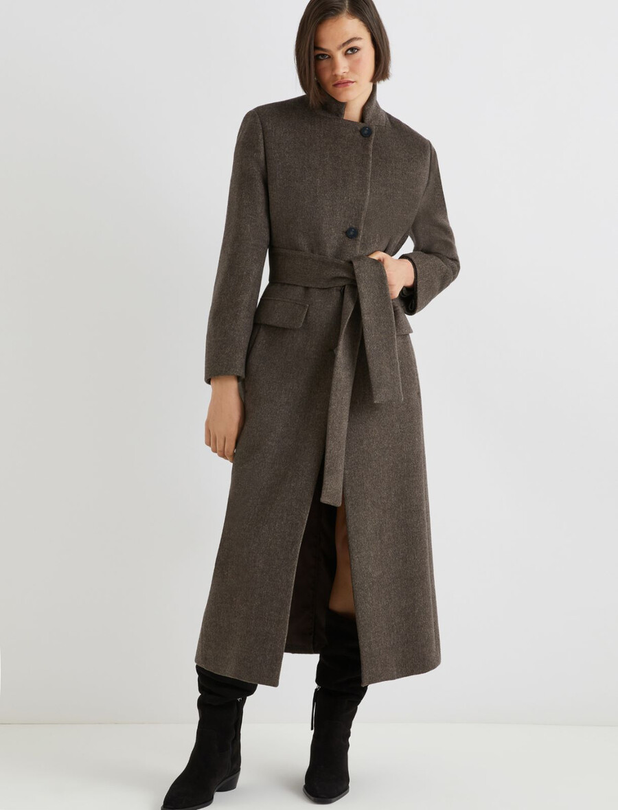 cappotto monopetto - marrone