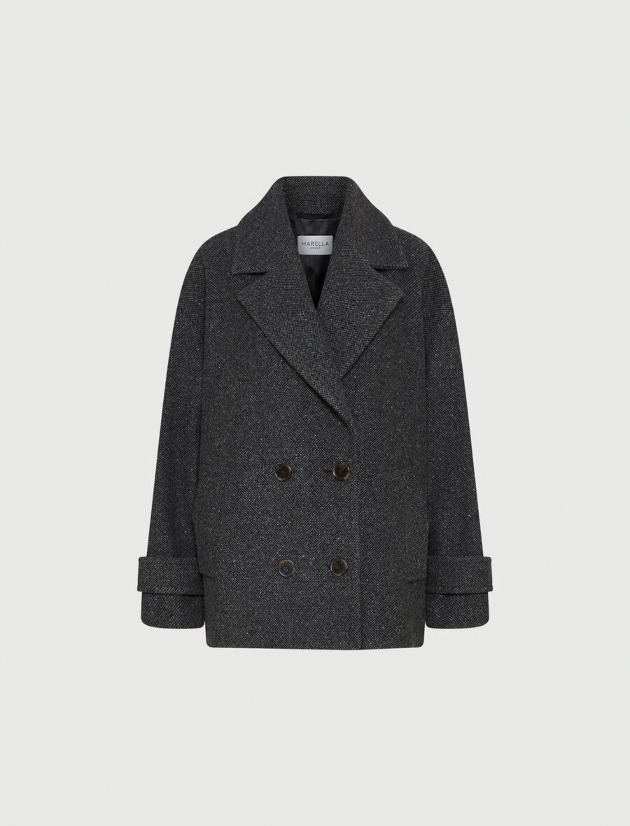 giacca pesante in tessuto a nodi - grigio ardesia