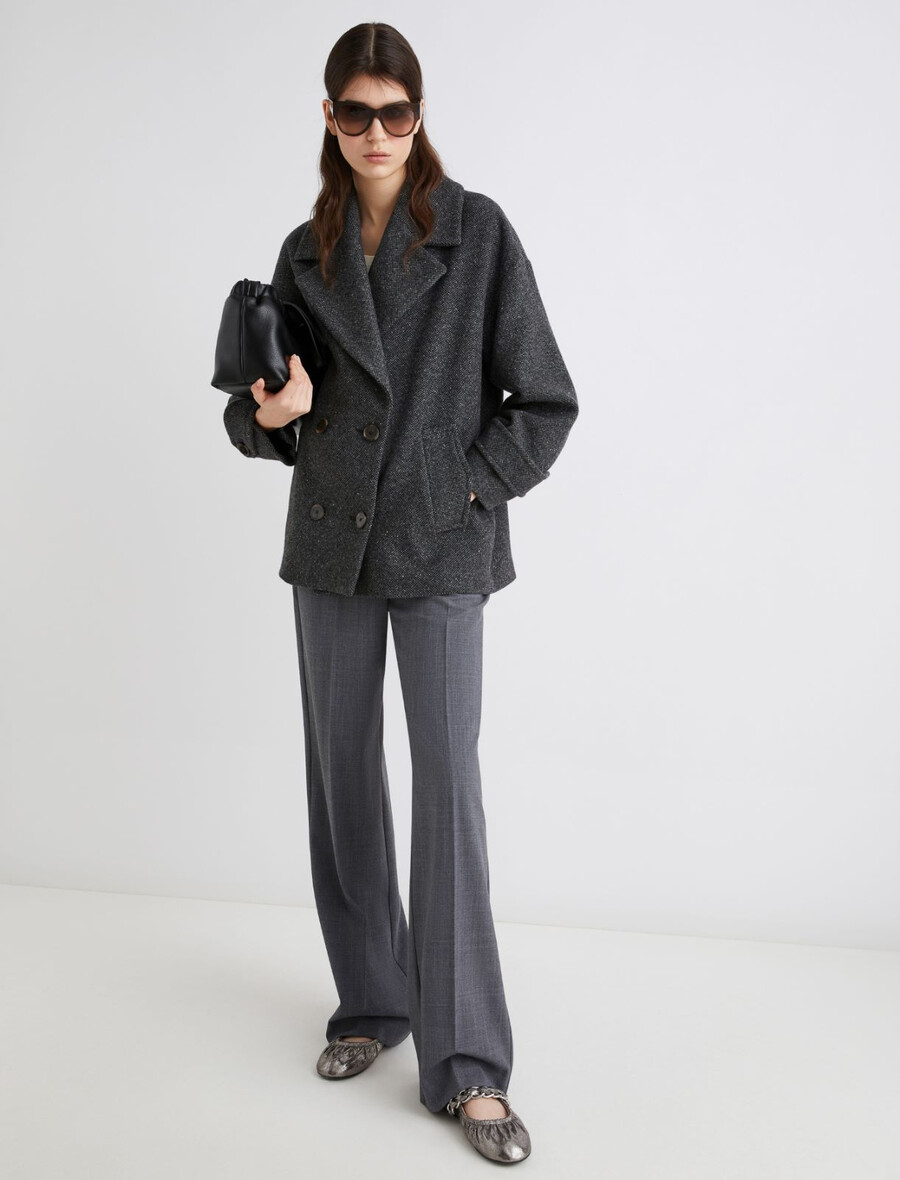 giacca pesante in tessuto a nodi - grigio ardesia