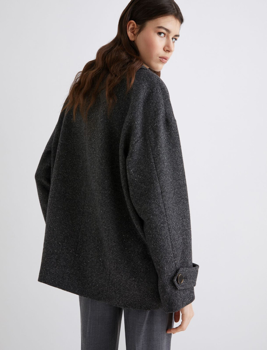 giacca pesante in tessuto a nodi - grigio ardesia