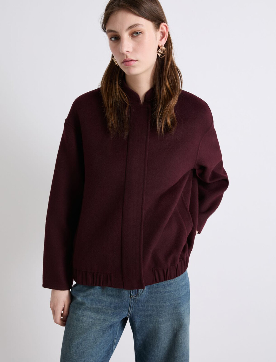 bomber in misto lana - bordeaux