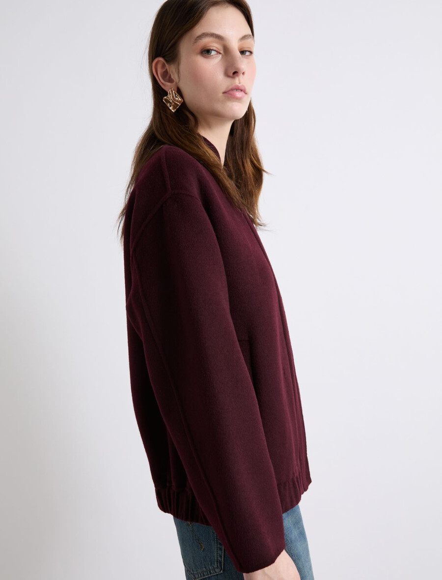 bomber in misto lana - bordeaux