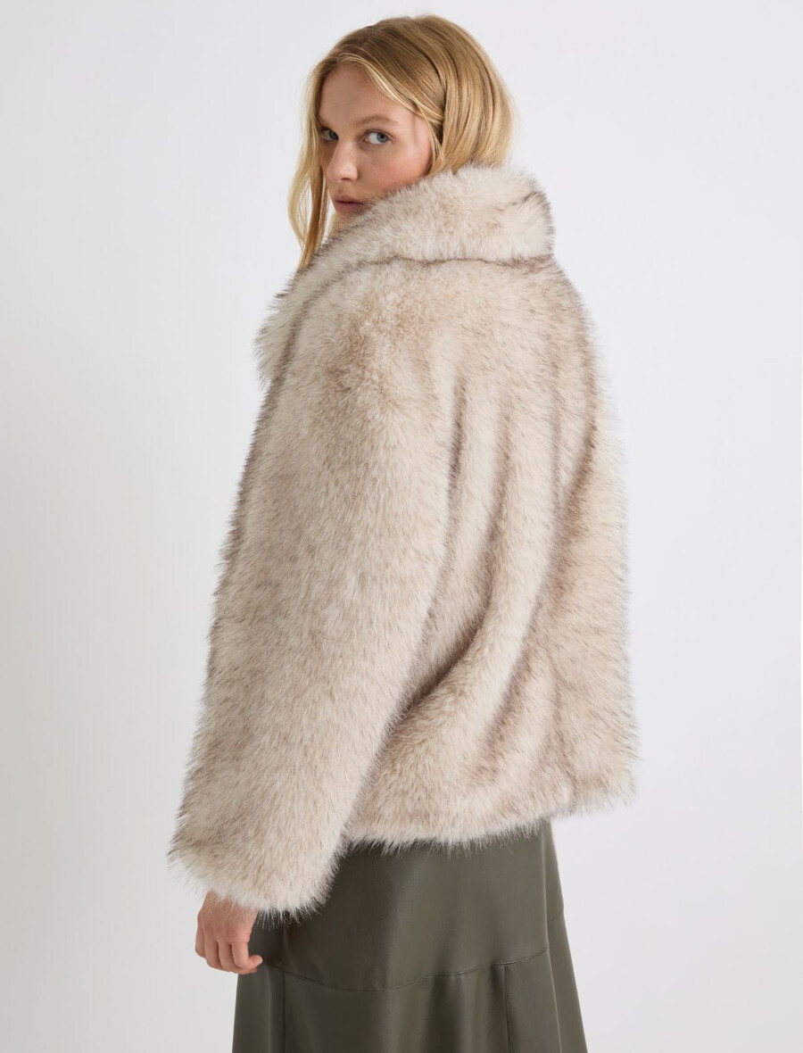 giacca oversize in tessuto peloso - beige