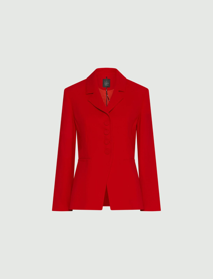 blazer semiaderente in envers satin - rosso