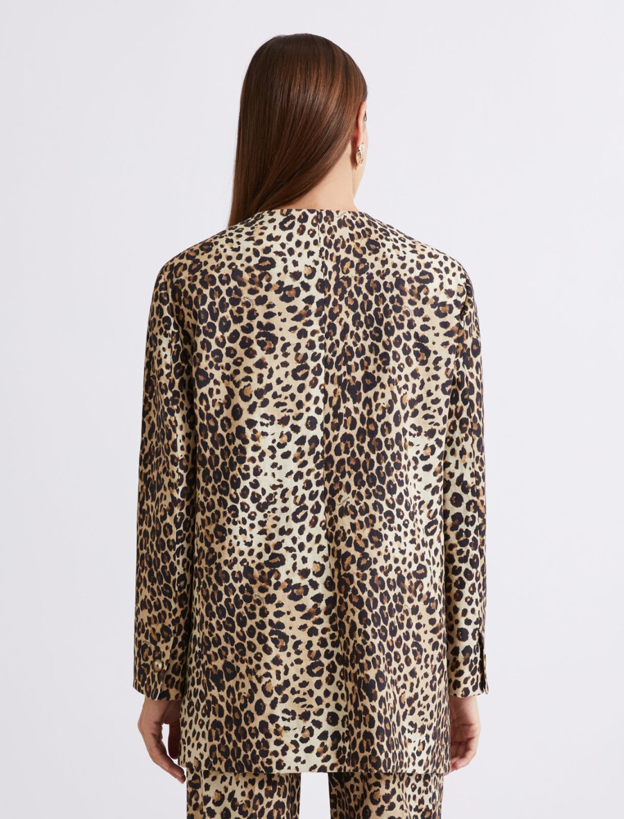 giacca in stuoia di misto lino - beige