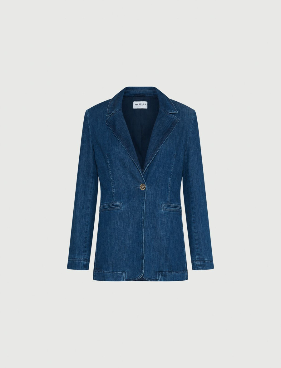 blazer in denim - blue jeans
