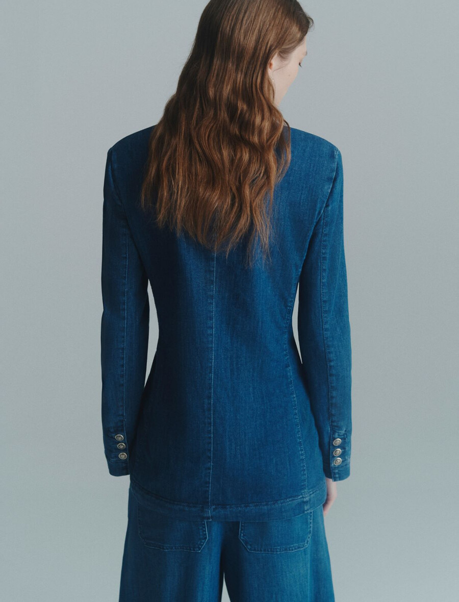 blazer in denim - blue jeans