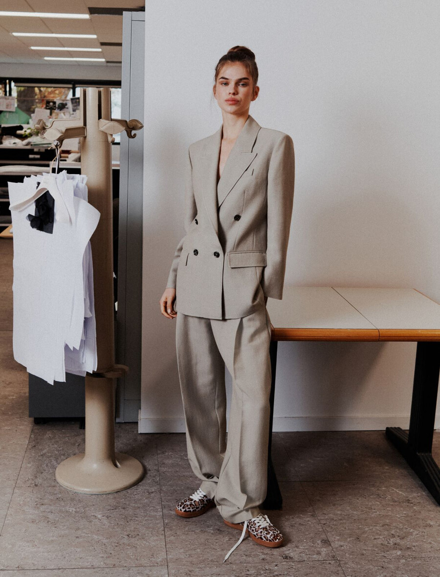 blazer oversize decostruito - grigio chiaro