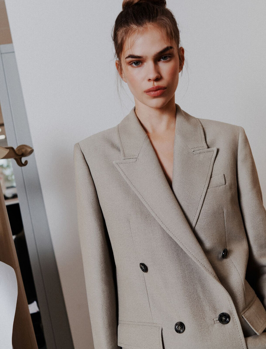 blazer oversize decostruito - grigio chiaro