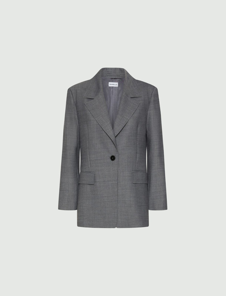 giacca con dettaglio martingala - grigio melange