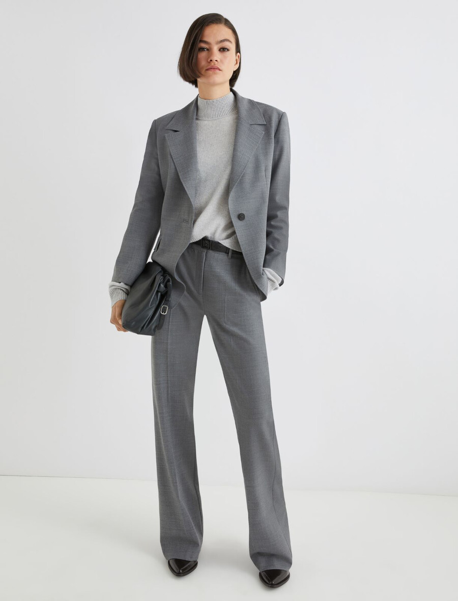 giacca con dettaglio martingala - grigio melange