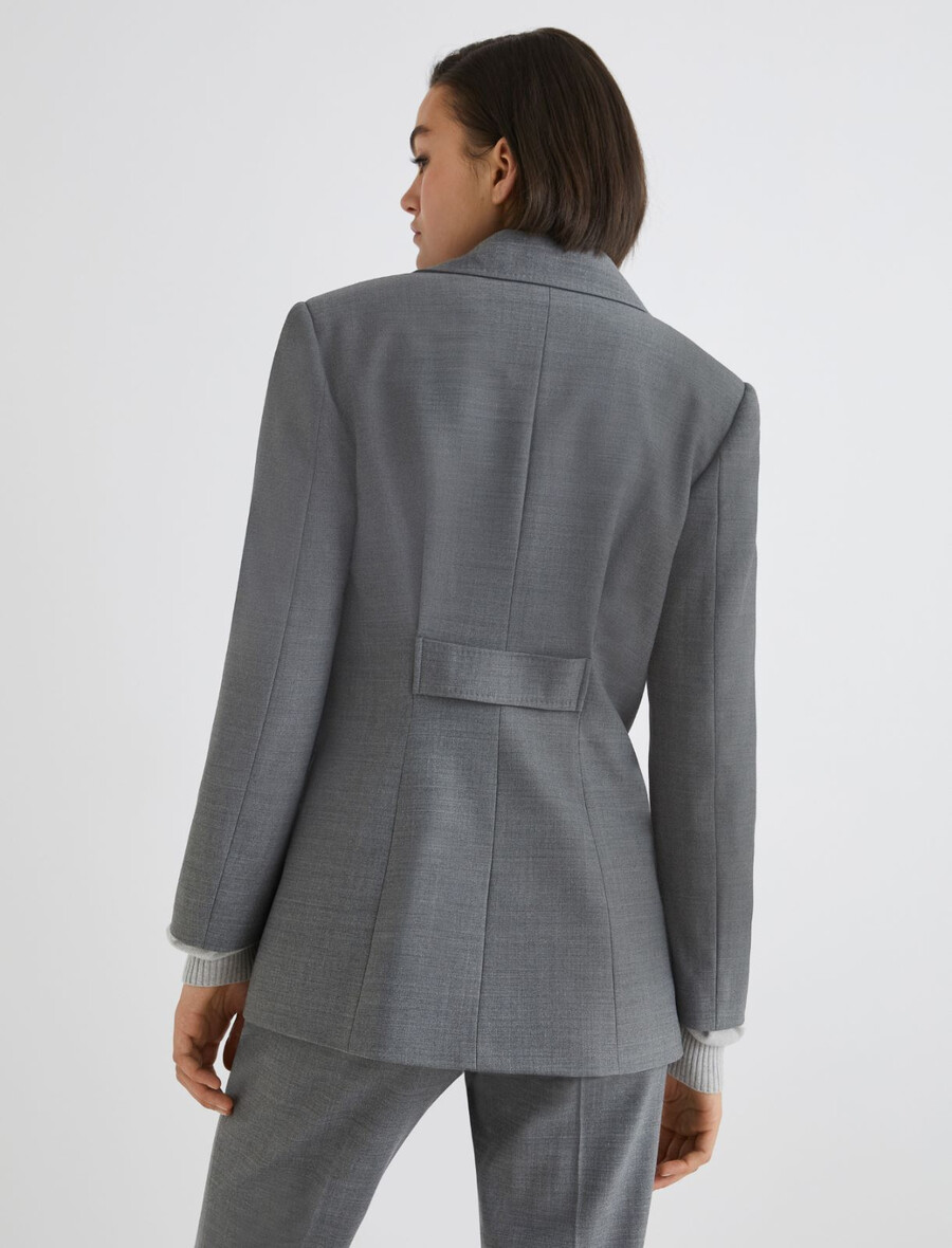 giacca con dettaglio martingala - grigio melange