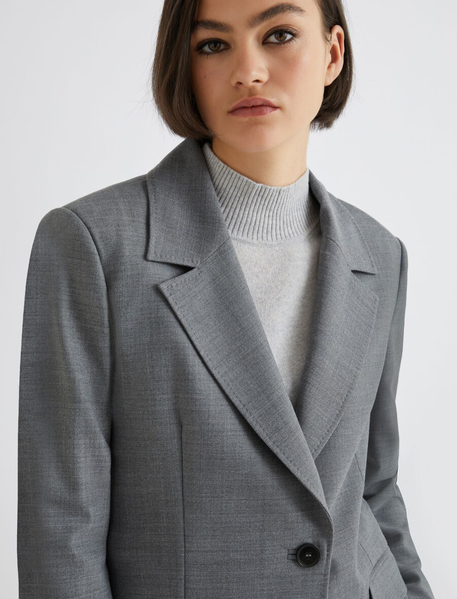 giacca con dettaglio martingala - grigio melange