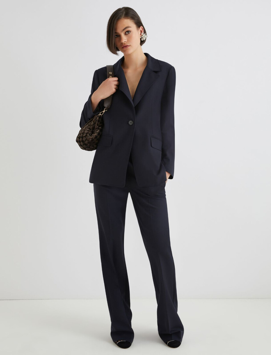 giacca con dettaglio a mezza cintura - navy