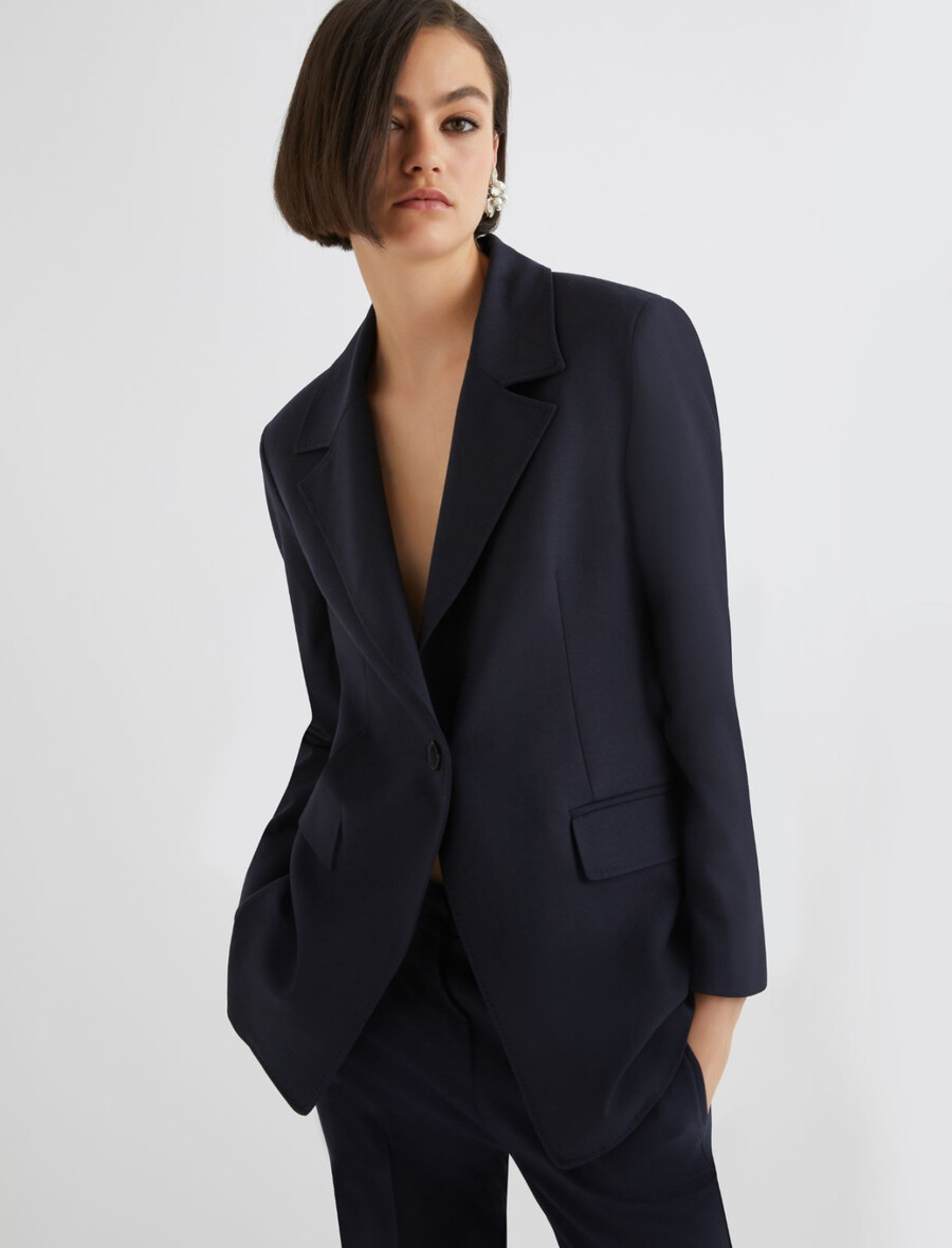 giacca con dettaglio a mezza cintura - navy