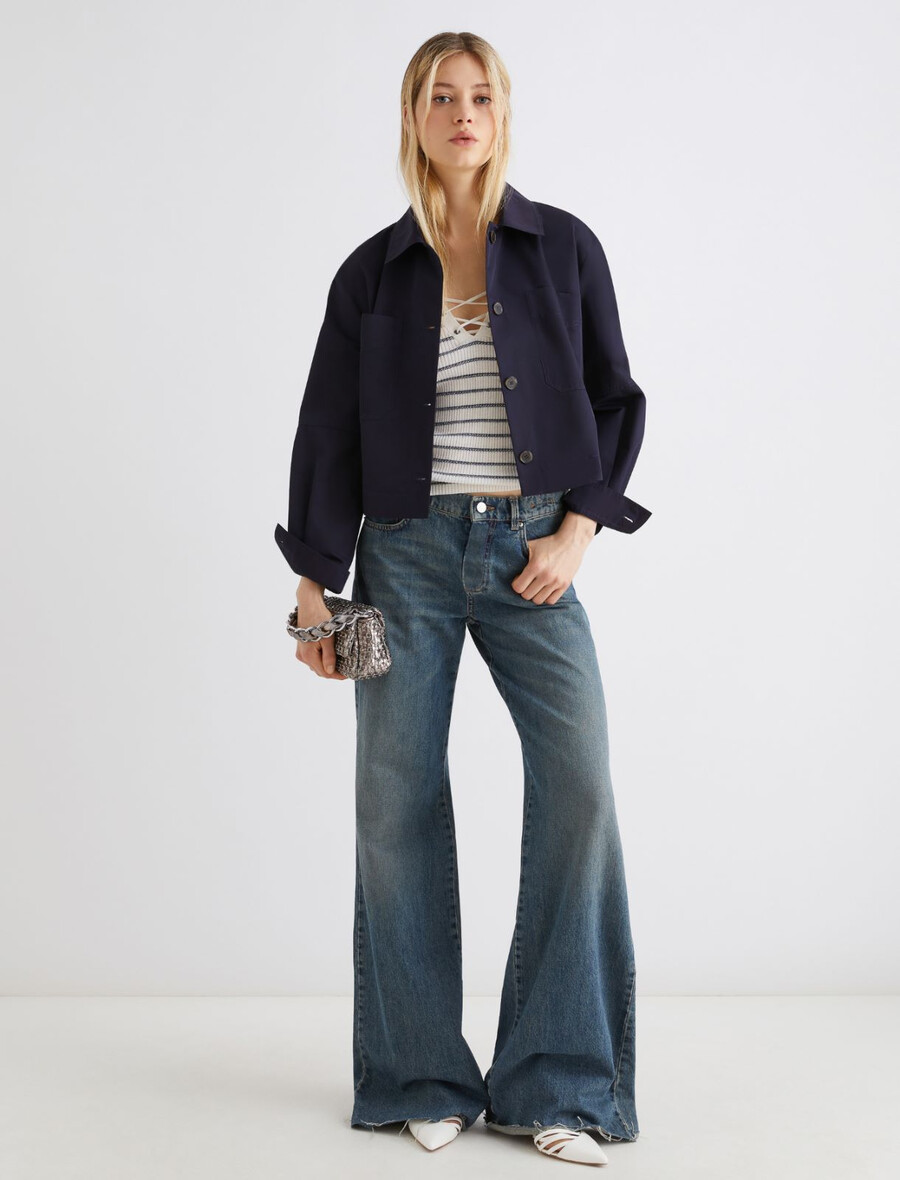 giacca in twill idrorepellente - navy