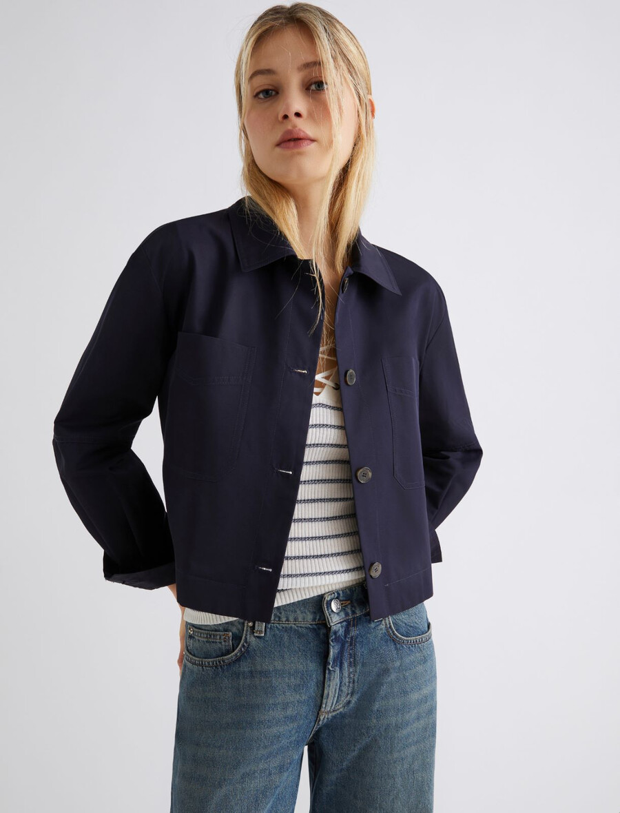 giacca in twill idrorepellente - navy
