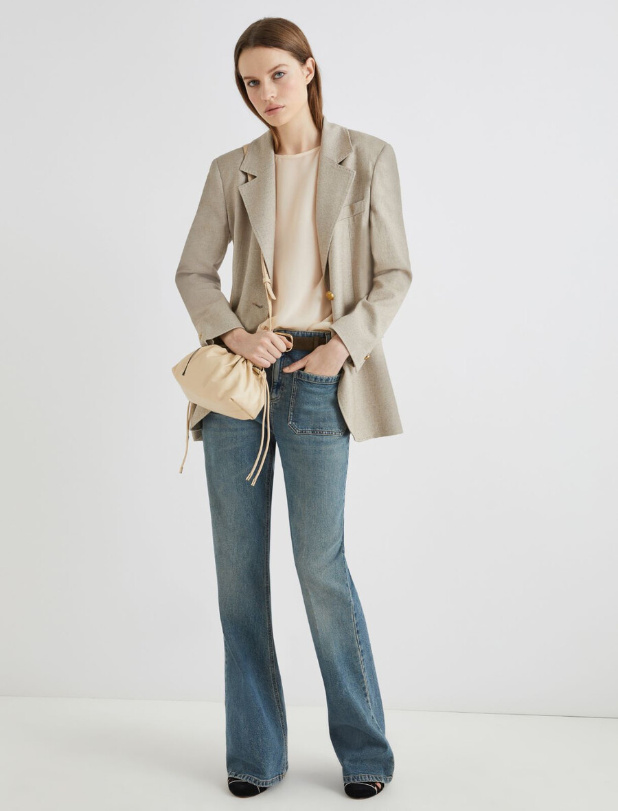 blazer con cintura - marrone nocciola