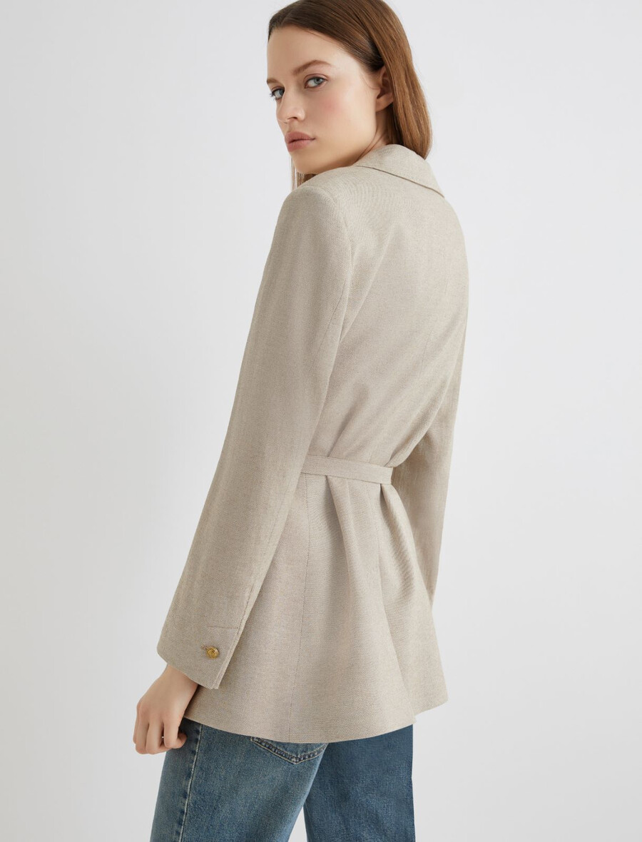 blazer con cintura - marrone nocciola