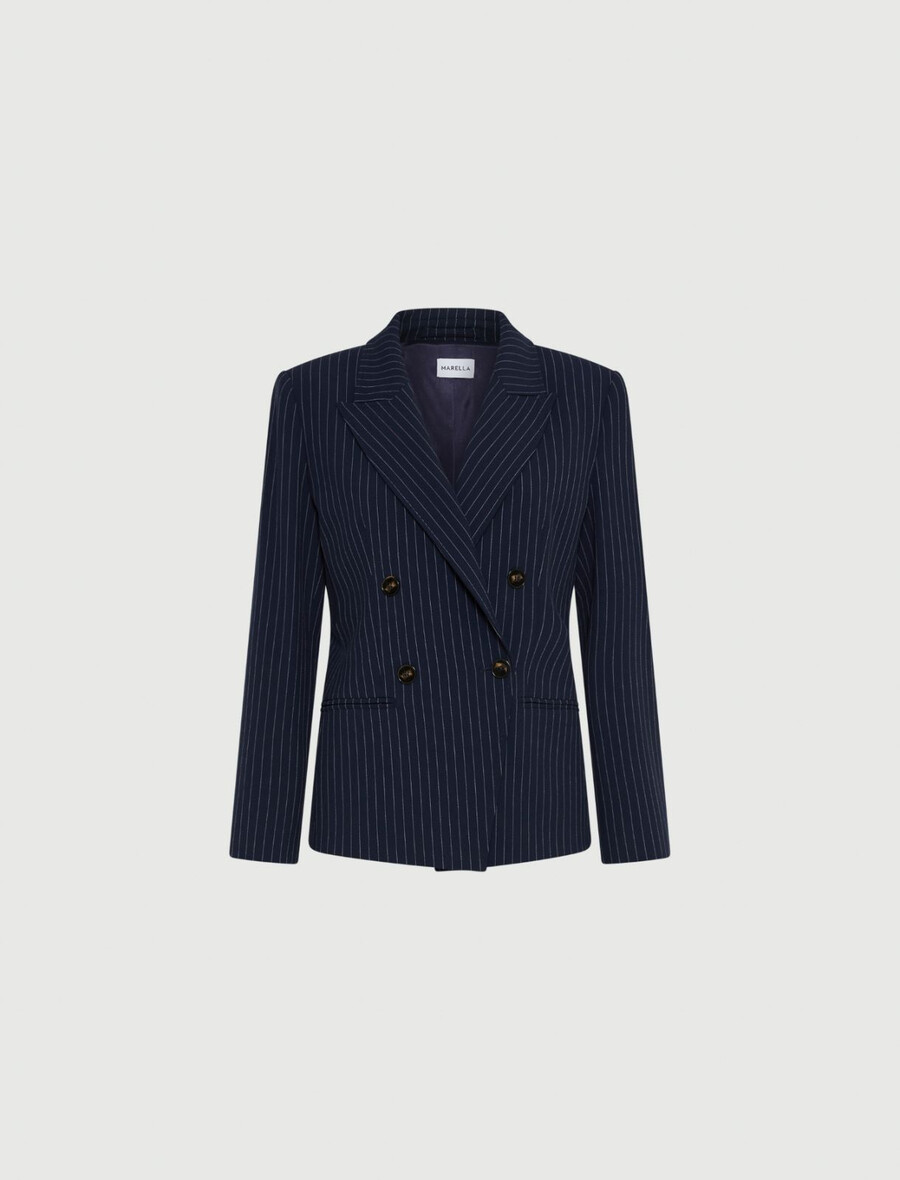 blazer in tela elasticizzata - navy