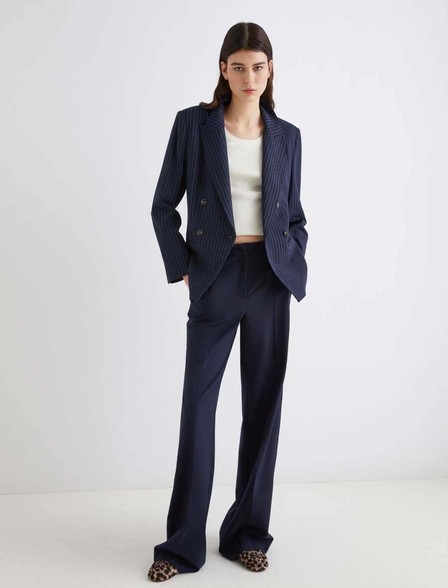 blazer in tela elasticizzata - navy