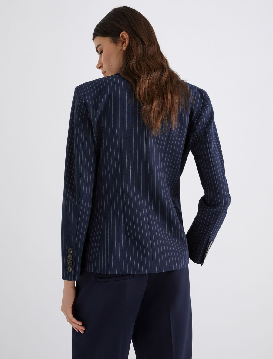 blazer in tela elasticizzata - navy