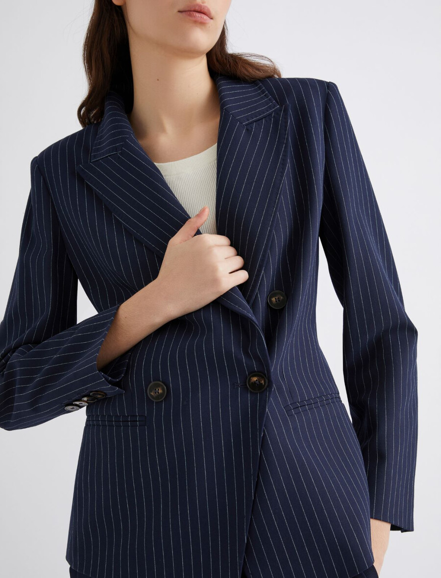 blazer in tela elasticizzata - navy