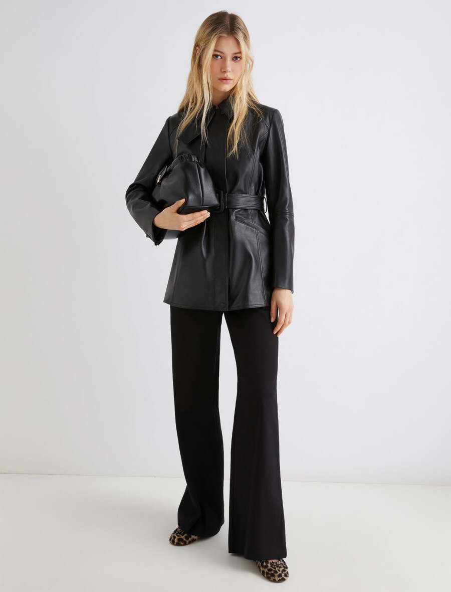 giubbotto pesante in pelle - nero