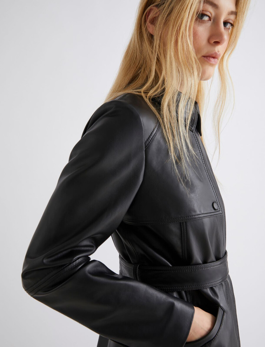 giubbotto pesante in pelle - nero