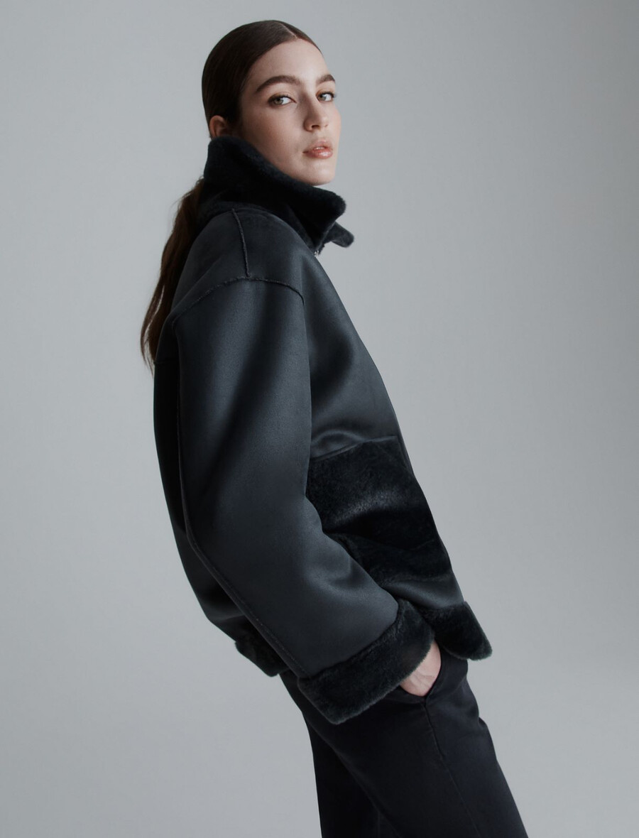 giacca reversibile cocoon-fit - grigio scuro